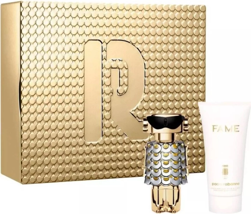 Eau de Parfum set za ženske Paco Rabanne Fame, 50 ml + negovalni balzam za telo 75 ml