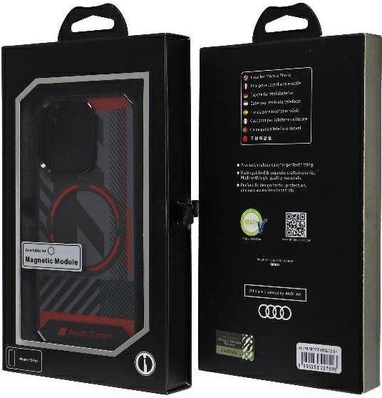Športen ovitek Audi IML MagSafe za iPhone 15 Pro 6,1", črn