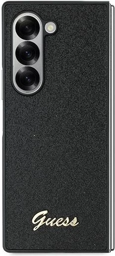 Zaščitni ovoj z bleščicami Guess 4G Glitter Script za Samsung Galaxy Z Fold 6, črn
