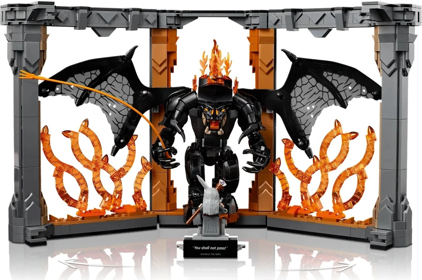 Dekorativni knjižni kotiček Lord of the Rings Balrog, LEGO ICONS 10367, za odrasle, 1 minifigura