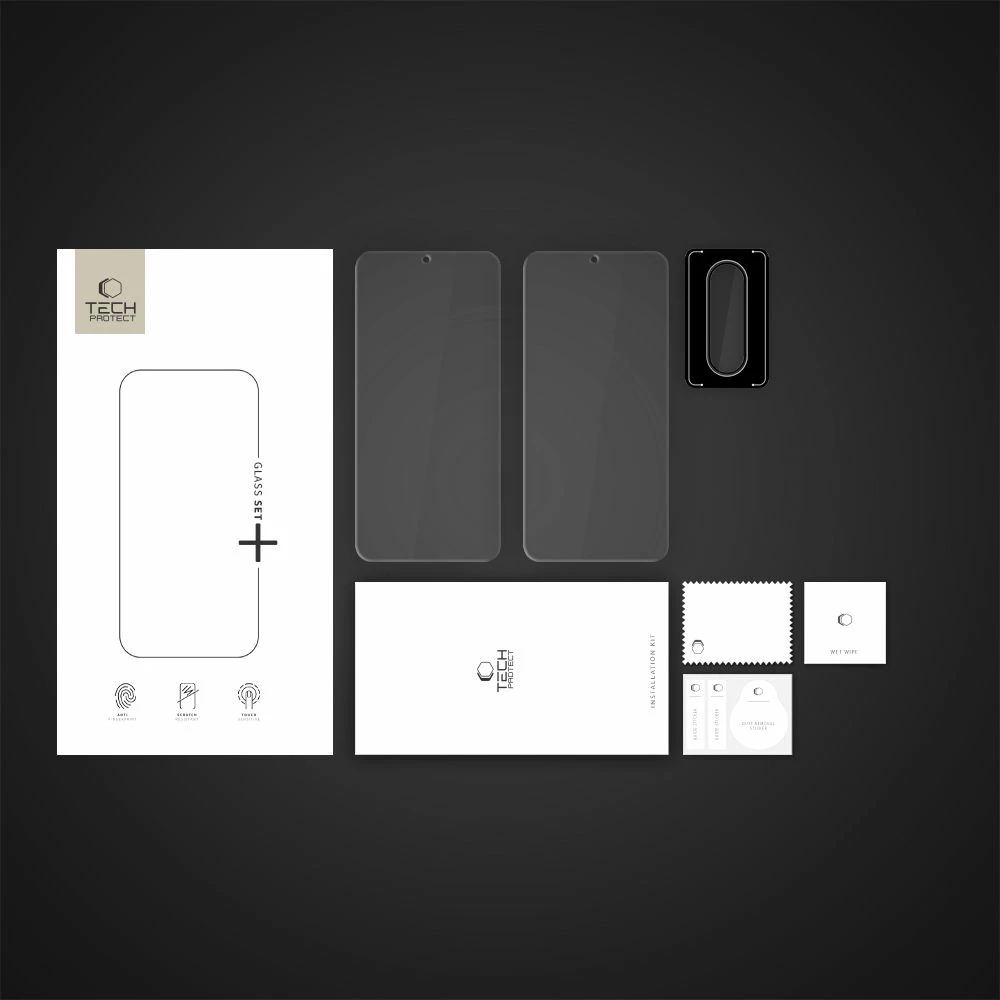 Zaščitni komplet kaljenih stekel Tech-Protect Glass Set+ za Samsung Galaxy A36/A56 5G, prozoren