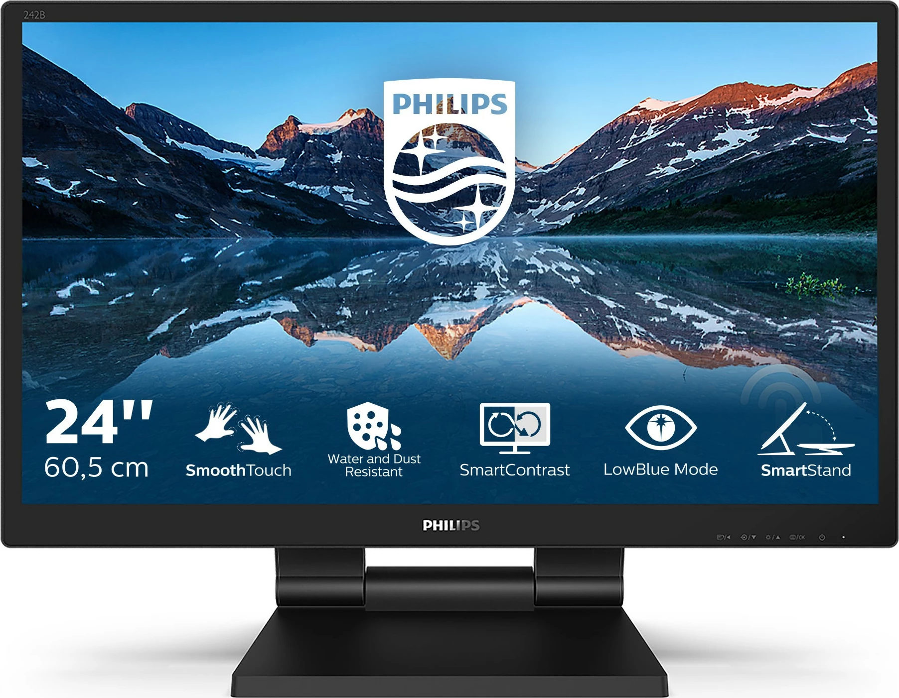 Dotikalen monitor 23,8 in Full HD, SmoothTouch, Philips 242B9T, črn