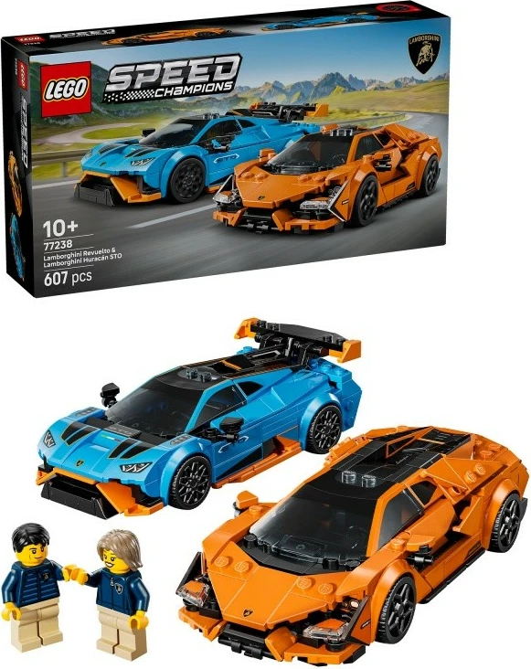 Set gradnje Speed Champions Lamborghini Revuelto & Huracán STO, LEGO 77238, 607 kosov
