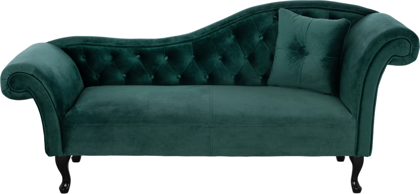 Chesterfield ležalnik Niovi FH3008.03 cipresni žamet desni naslon 187x61x82