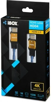 HDMI kabel, 1,5 m, HDMI Tip A (standard), zlata/modra/črna, iBox ITVFHD04