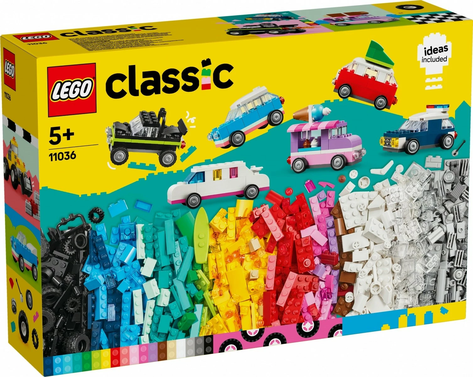 Komplet igrač LEGO Classic 11036 Creative Vehicles, 900 kosov, večbarven