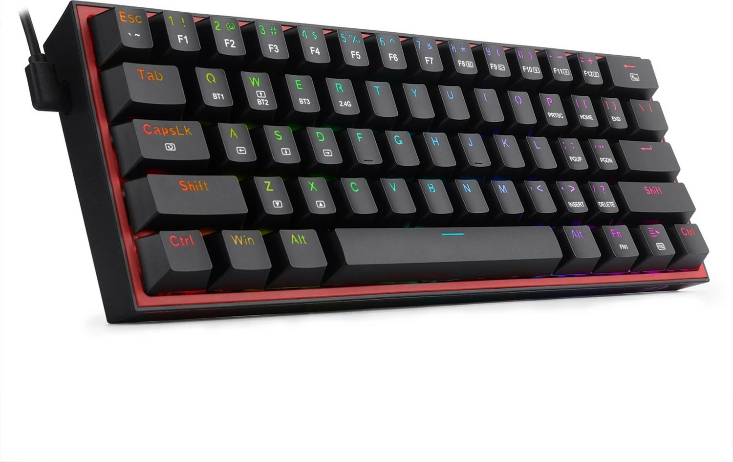 Mekani igralni/uradni RGB brezžični/žični tipkovnica Redragon K616 Fizz PRO, Red switch, črna