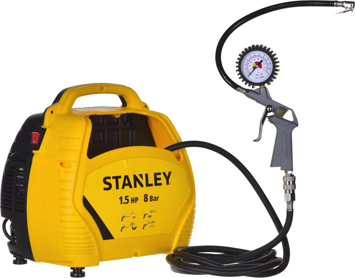 Kompresor brez olja STANLEY AIR KIT OL 1,1 kW 8 bar, rumen