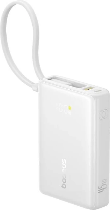 Powerbank 10000 mAh 45W z digitalnim zaslonom, Baseus PicoGo P10076803213-00, bel