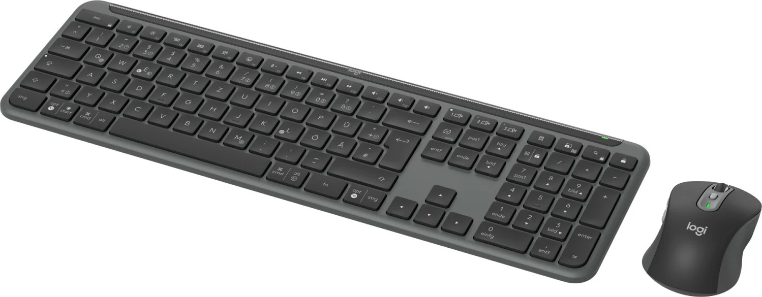 Komplet brezžične tipkovnice in miške Logitech MK950 Signature, RF Wireless + Bluetooth, QWERTZ, grafit