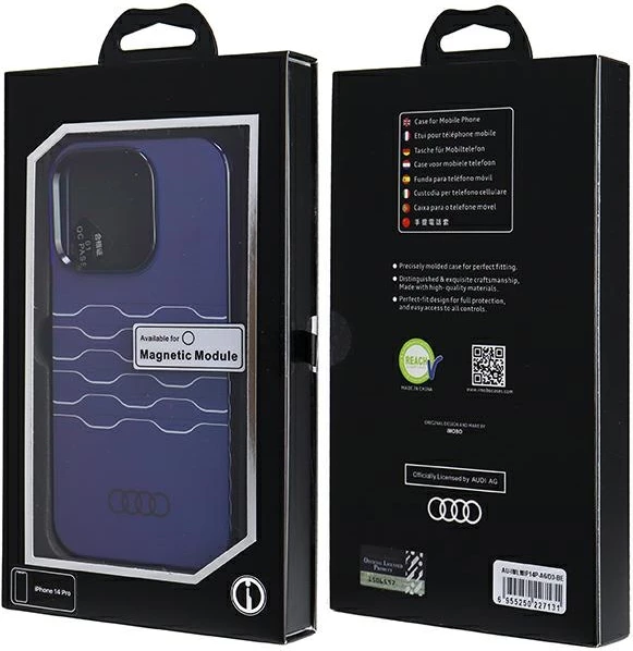 Ovitek MagSafe Audi IML za iPhone 14 Pro, moder