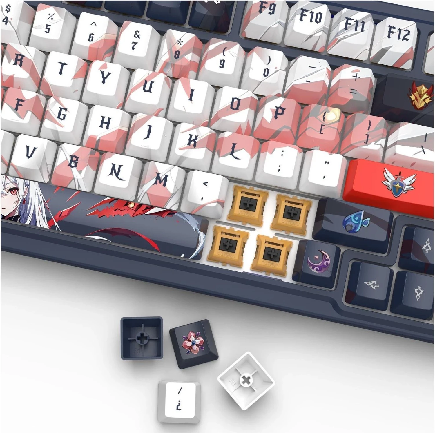Mehanska tipkovnica z RGB, brezžična Redragon K686AK-RGB-PRO Eisa, bela-siva