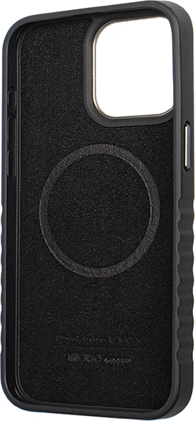 Etui iz pravega usnja Audi z MagSafe za iPhone 15 Pro, črno-rdeč