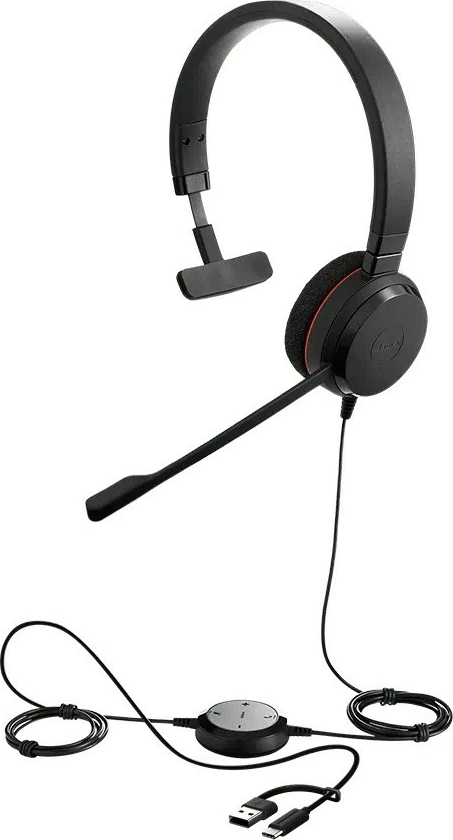 Slušalke z mikrofonom Jabra Evolve 20 MS Stereo, USB-A/USB-C, črne