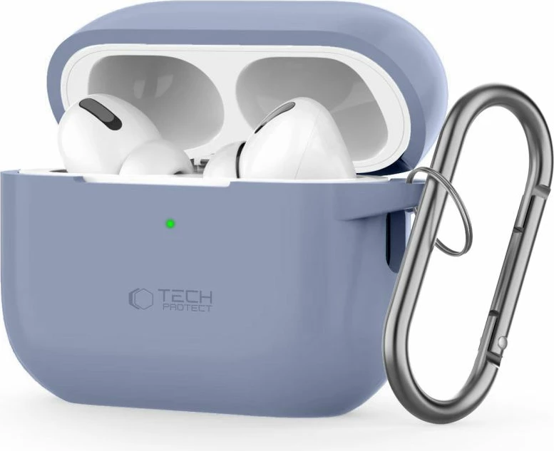 Silikonski ovitek s karabinerjem za AirPods Pro/Pro 2 Tech-Protect, modra