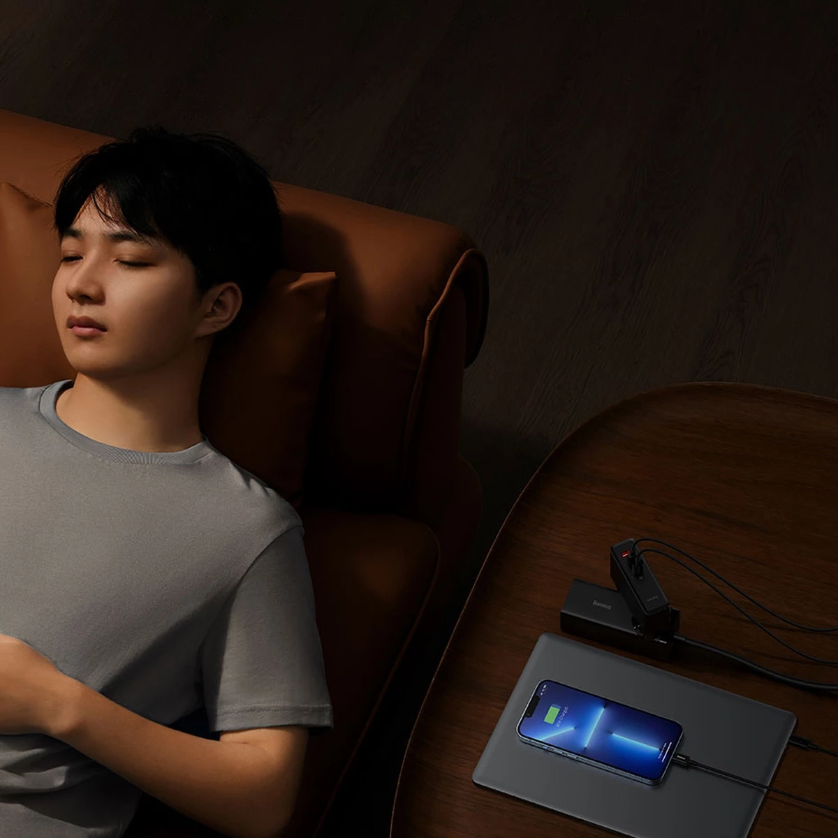 Hiter polnilec Baseus GaN5 Pro, 140 W, 2x USB-C + USB-A, EU, črn