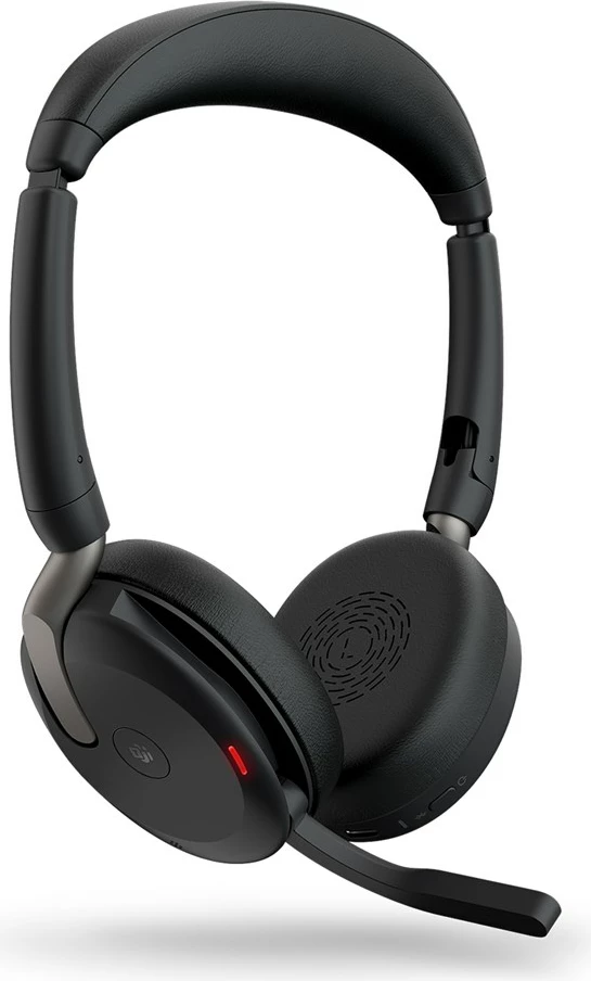Brezžične slušalke z brezžičnim polnjenjem, Jabra Evolve2 65 Flex, Link380c MS Stereo, črne