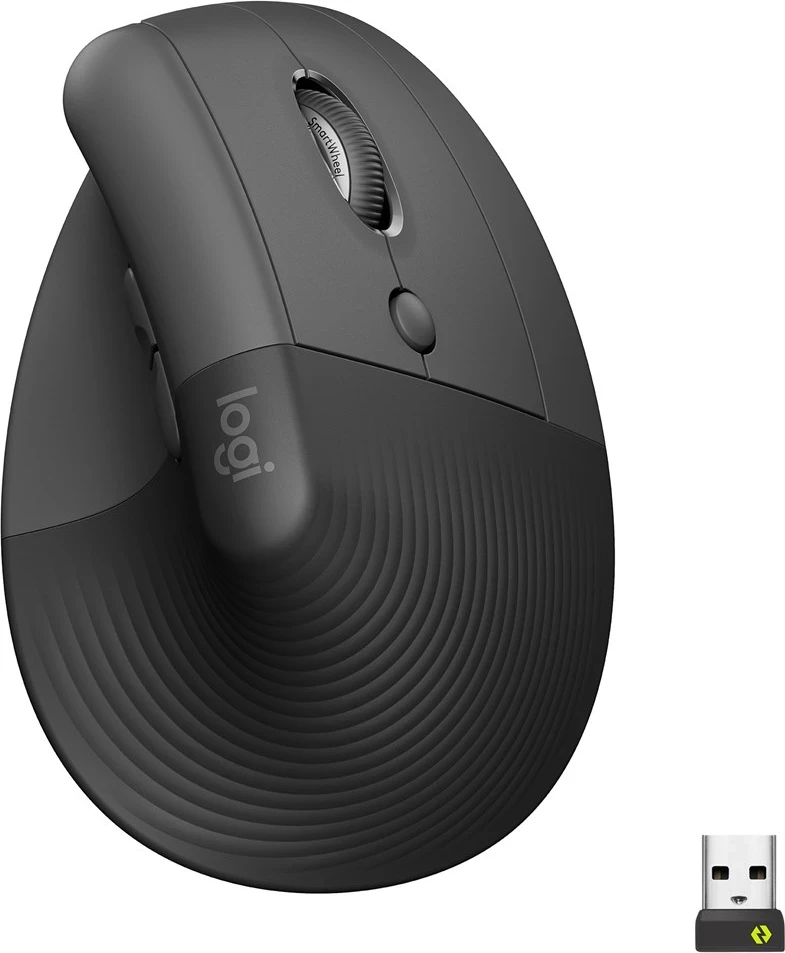 Ergonomski miš za desno roko Logitech Lift, grafit