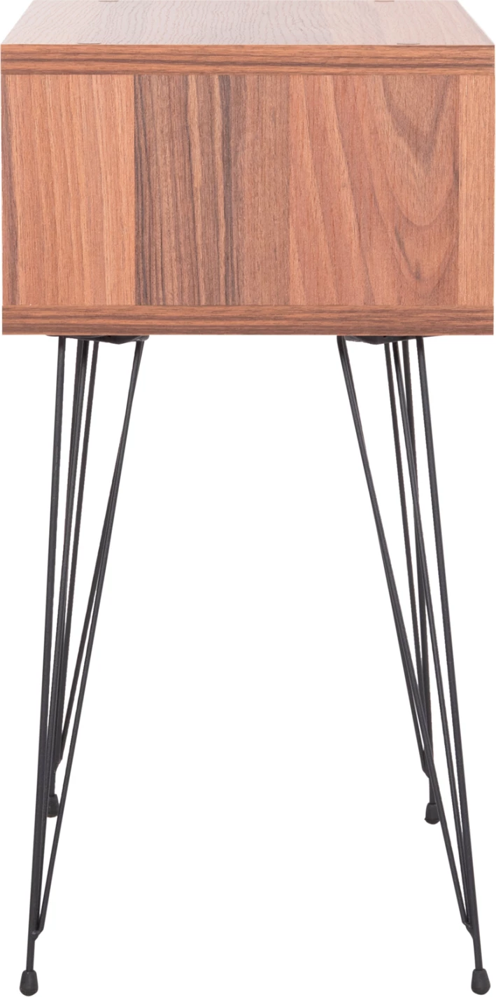 Nočna omarica TODD FH18184.05 melamin v barvi oreha - kovinske noge v črni barvi 45.5x29.5x58.5H cm