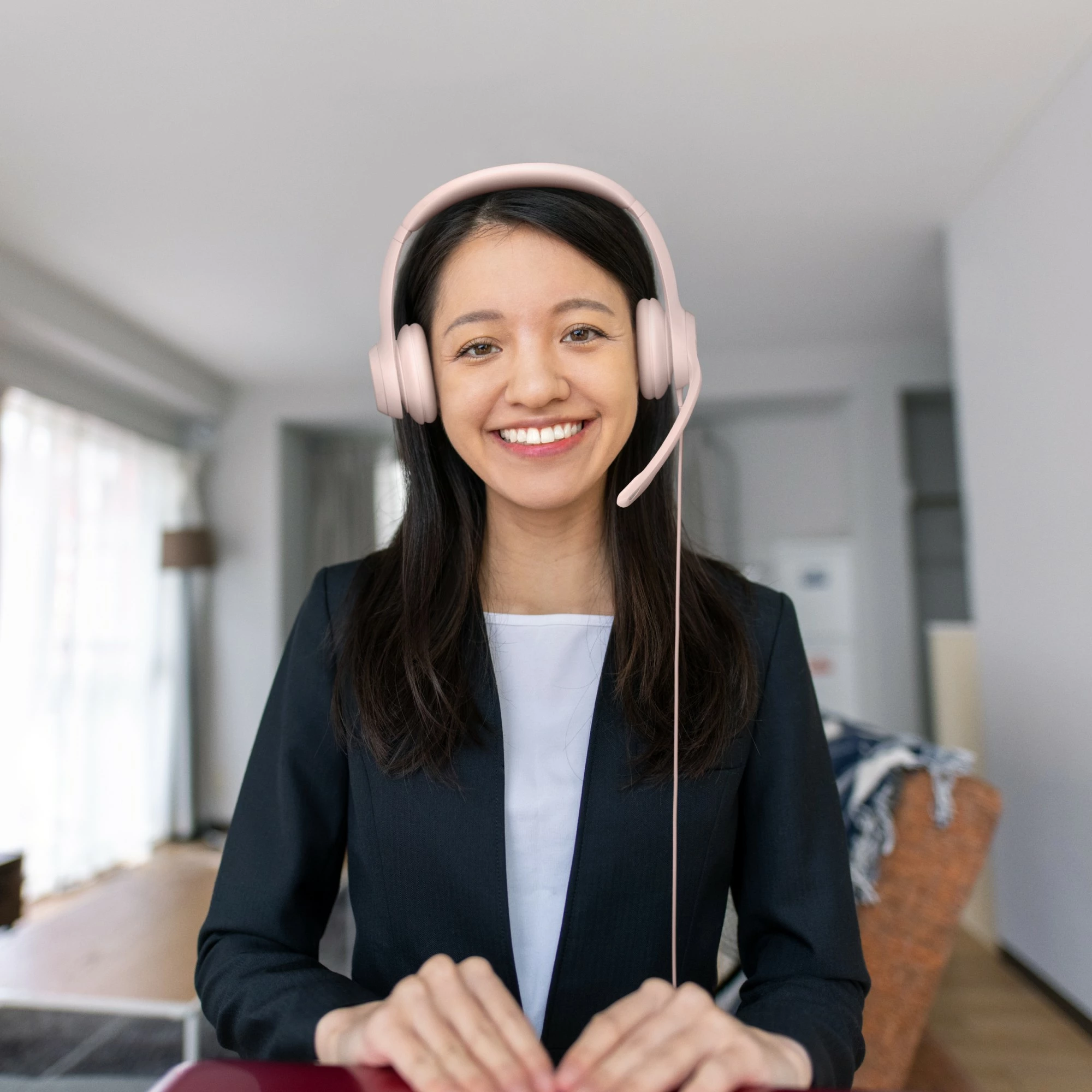 Kabelske slušalke z mikrofonom, Logitech H390, USB-A, roza