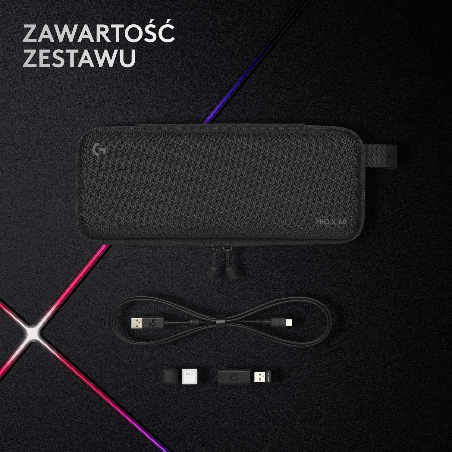 Mehanska tipkovnica z optično-tehnično stikalo Logitech G Pro X 60 Lightspeed, RGB, bela