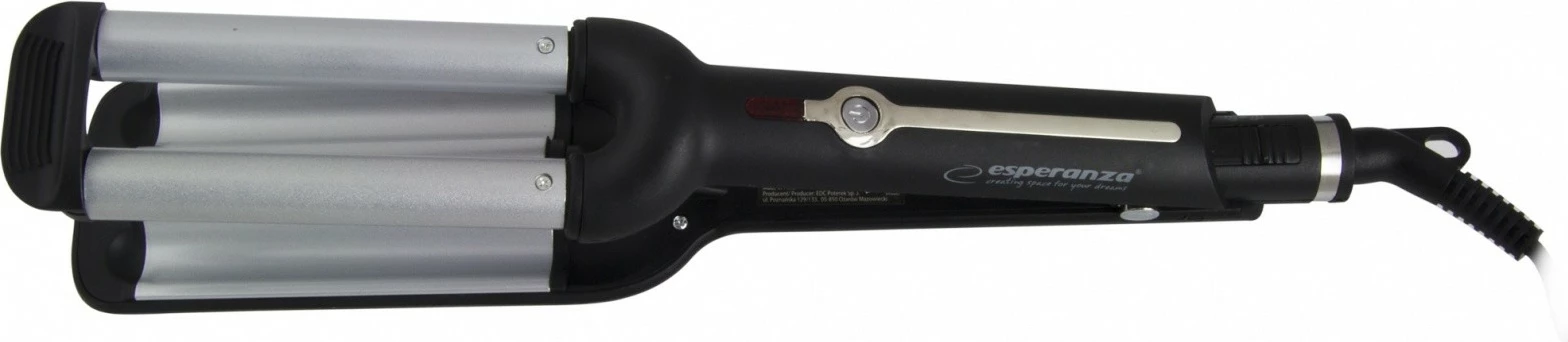 Keramični likalnik za kodre in ravnanje las Esperanza Isabella, črn