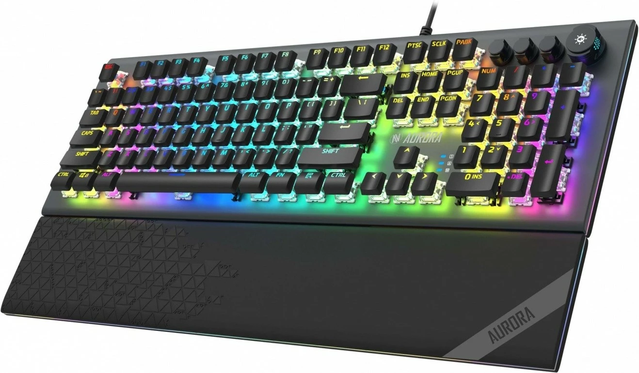 Mekančna igralna tipkovnica iBOX Aurora K-5, RGB, žična, črna