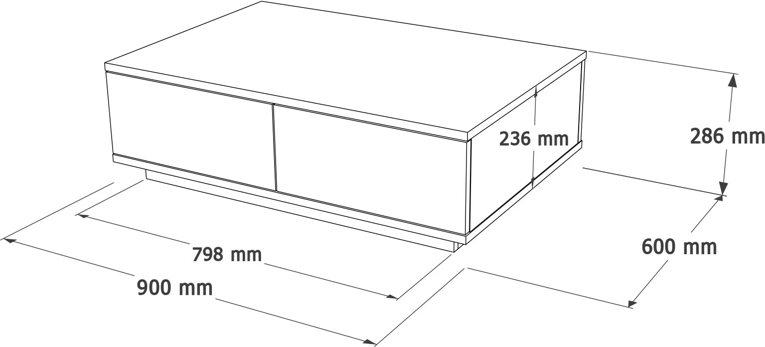Kavna mizica Hanah Home Fr14-Aw, atlantska borovina in bela