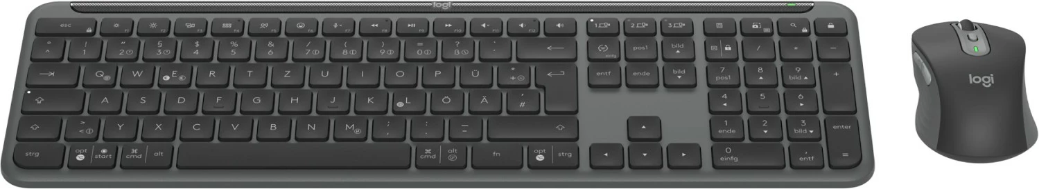 Komplet brezžične tipkovnice in miške Logitech MK950 Signature, RF Wireless + Bluetooth, QWERTZ, grafit