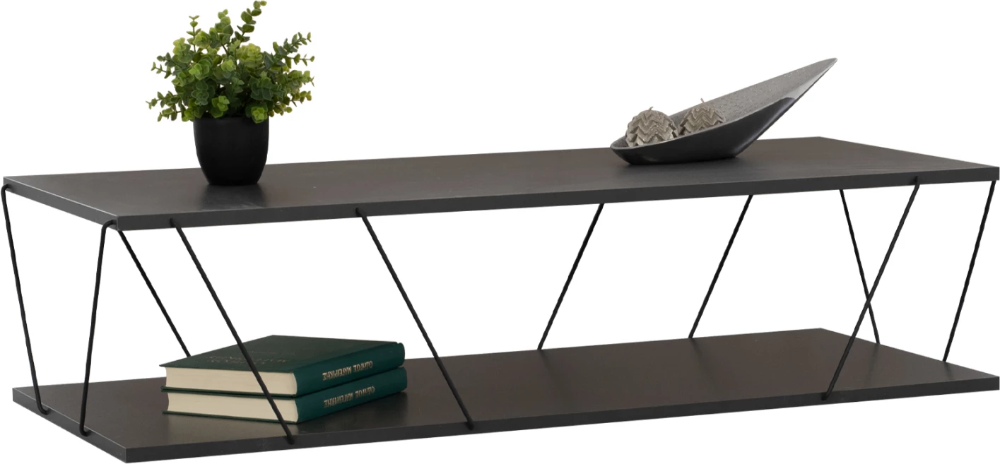 Klubska miza TARS FH8927.20 siva melamin-črne kovinske palice 120Χ50Χ30Hcm