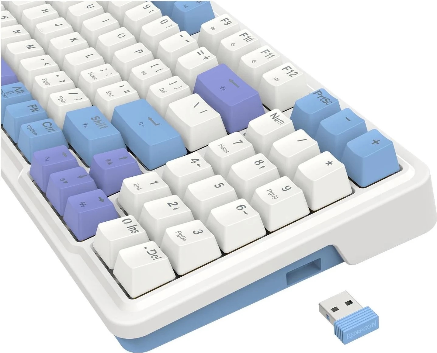 Mekani tipkovni z RGB osvetlitvijo, Redragon Gloria K664WBP-RGB-PRO, bel