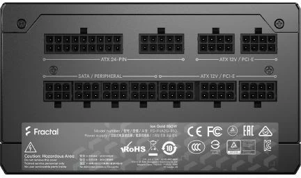 Napajalnik 750 W, popolnoma modularen, 80 PLUS Gold, črn Fractal Design Ion Gold