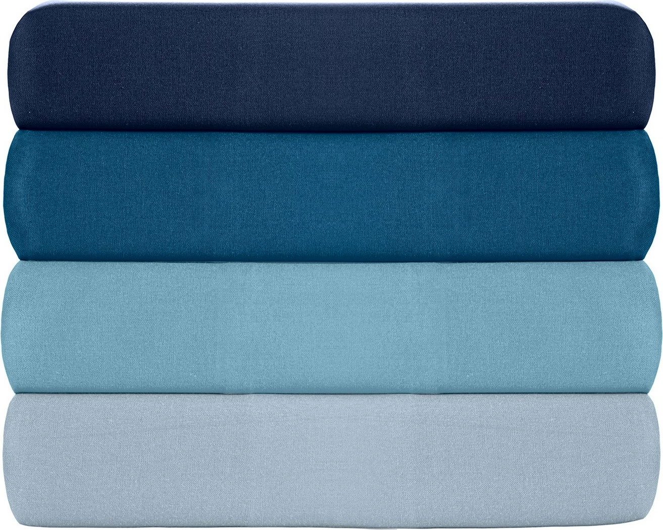Elastična enojna rjuha iz ranforce bombaža, temno modra, 90 x 200+30 cm, L'essentiel