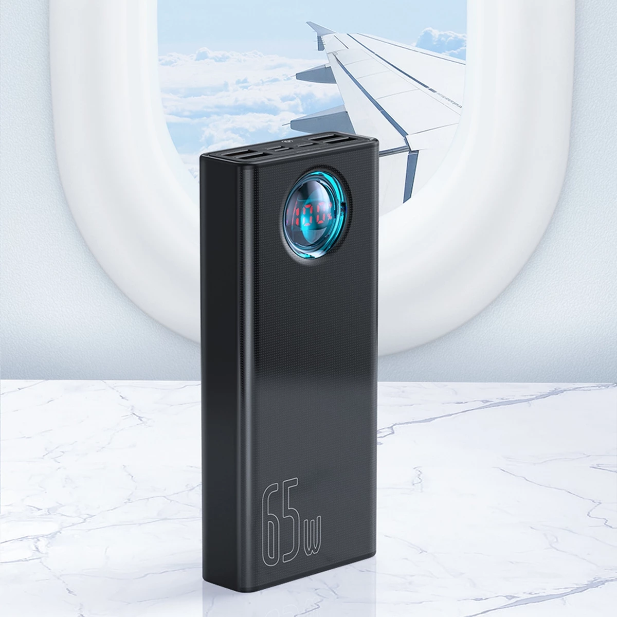 Prenosna baterija Baseus Amblight 30000mAh 65W, črna