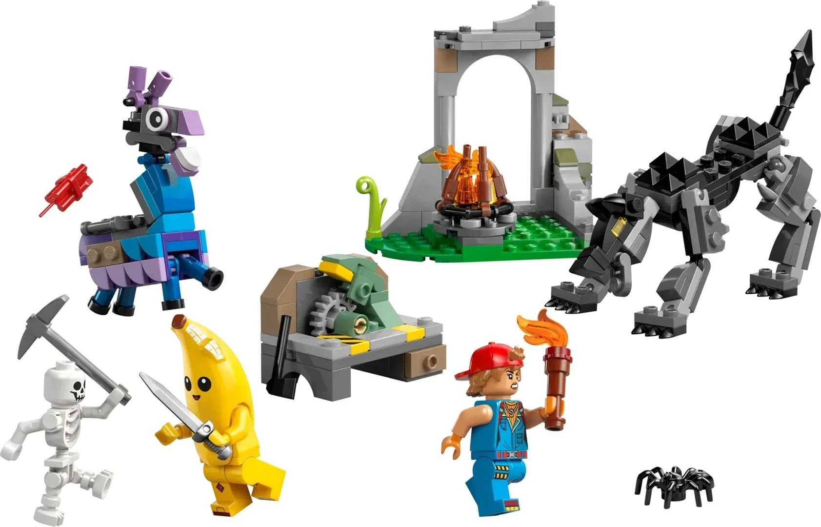 Set za gradnjo Peely & Sparkplug's Camp LEGO Fortnite 77075, 250 kosov, za otroke 7+