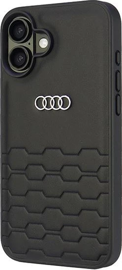 Ovitek za iPhone 16 Plus 6,7", Audi, umetno usnje, črn, HardCase