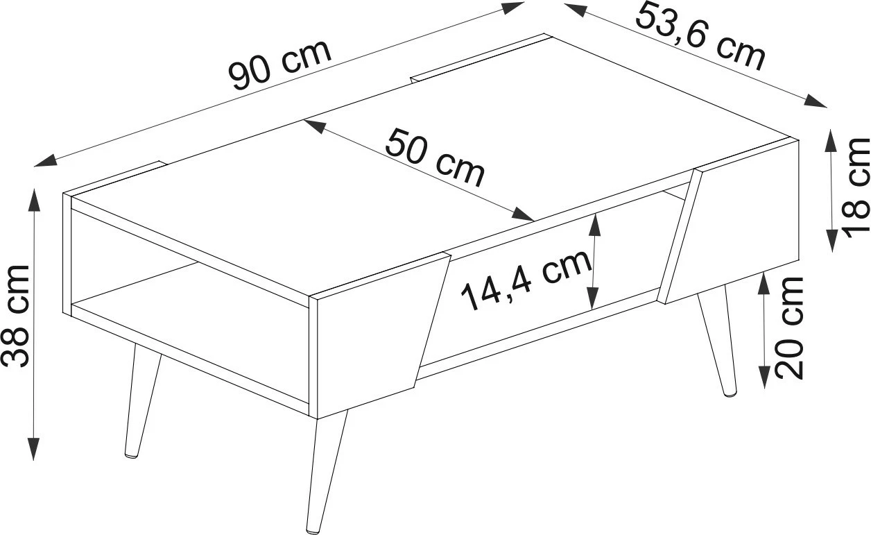 Kavna mizica Clark, Hanah Home, rjava in bež