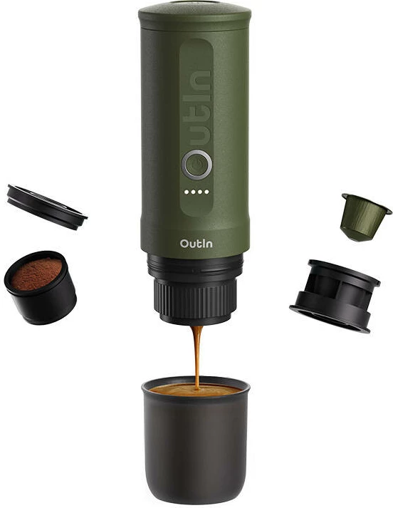 Prenosni kavni aparat OUTIN Nano, 7500 mAh, zelen