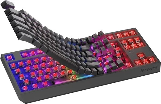 Mehanska brezžična tipkovnica TKL Genesis Thor 230, RGB, Outemu Red, črna