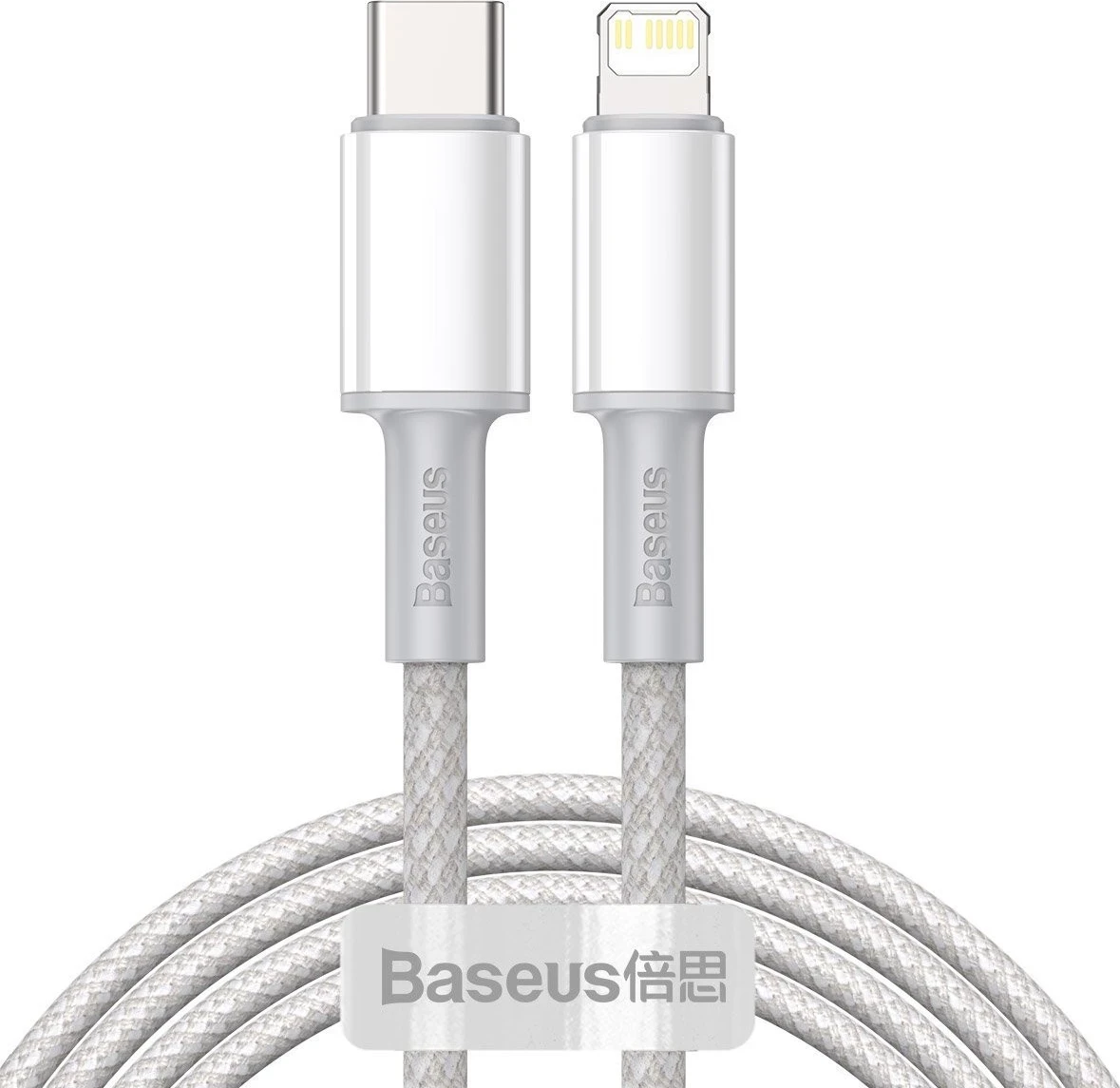 Gosta pletena kabel USB-C na Lightning, 20W, 5A, PD, 2 m, bel — Baseus