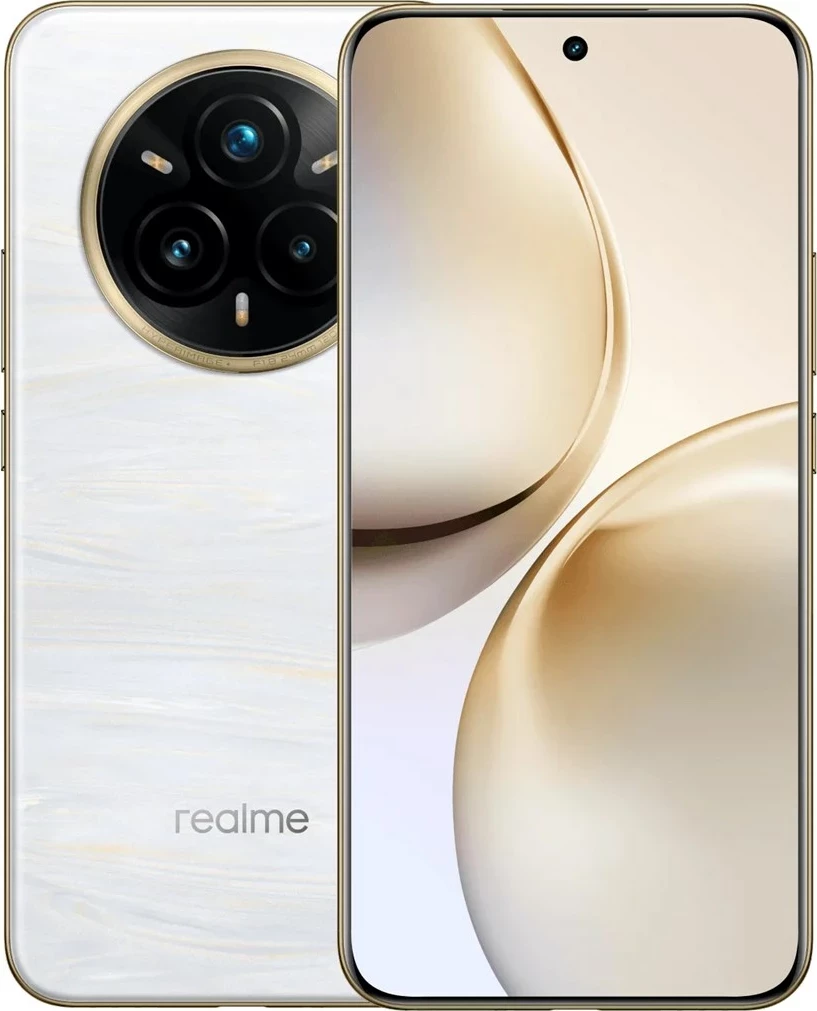 Pametni telefon realme 14 Pro+ 5G, 12 GB RAM, 512 GB, 6,83", bel
