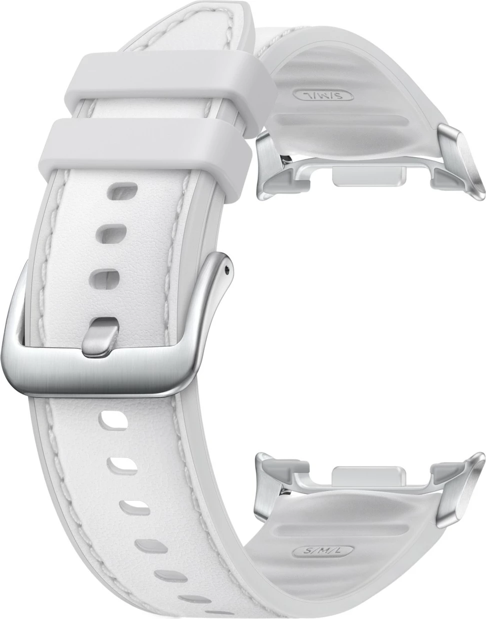 Hybrid pašček za Smartwatch Watch8 Classic, S/M & M/L, umetno usnje, bel - Samsung