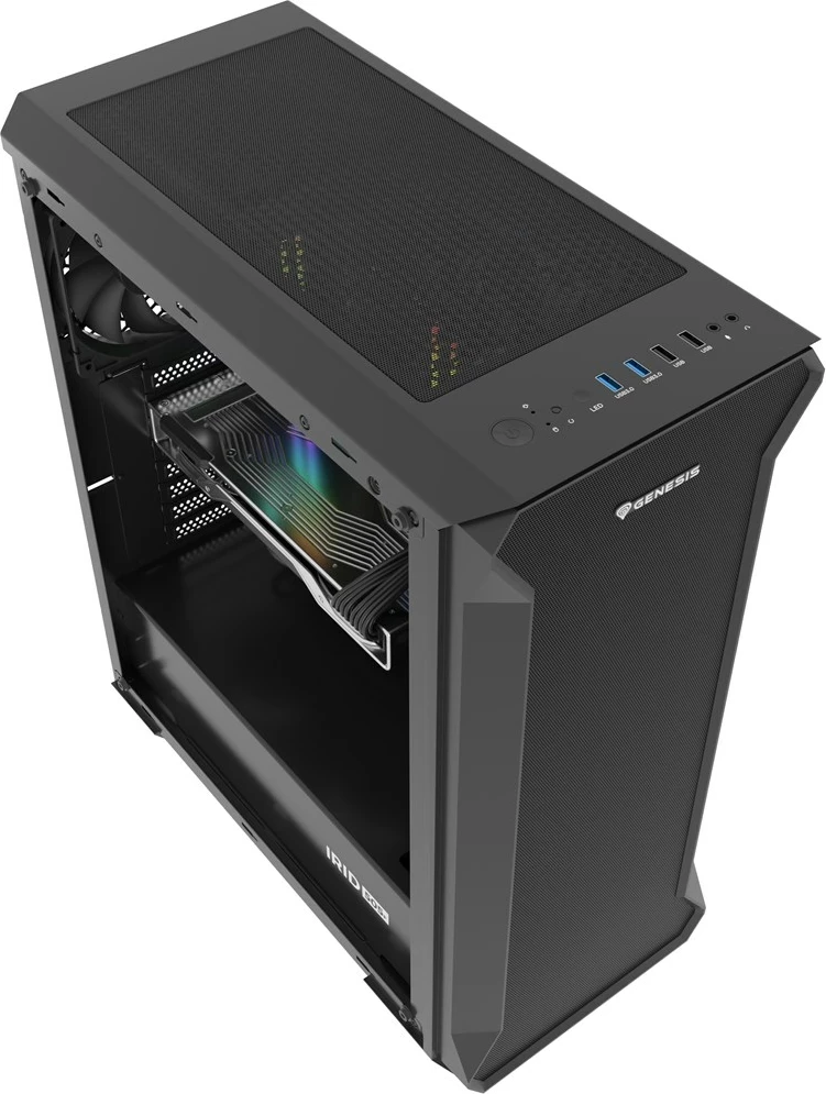 Midi tower ohišje GENESIS Irid 505F, črno