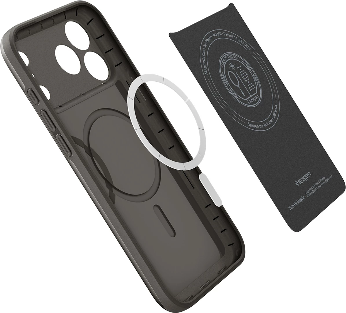 Tanek zaščitni ovitek MagSafe za iPhone 17 Pro, Spigen, siva