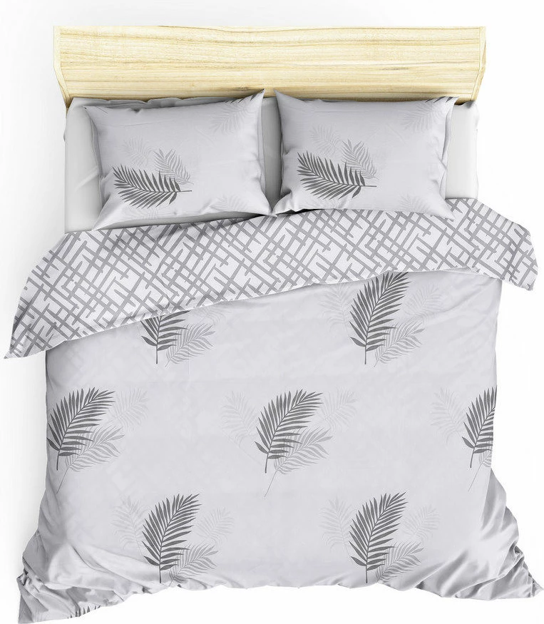 Komplet prevlek za dvojno odejo L'essentiel Palma, siva in bela