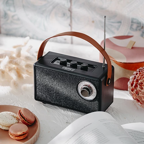 Prenosni zvočnik Bluetooth z FM radiem, Adler CR 1902, 5 W, Bluetooth 5.1, TWS, SD/USB/AUX, 5 h predvajanja, USB-C, črn