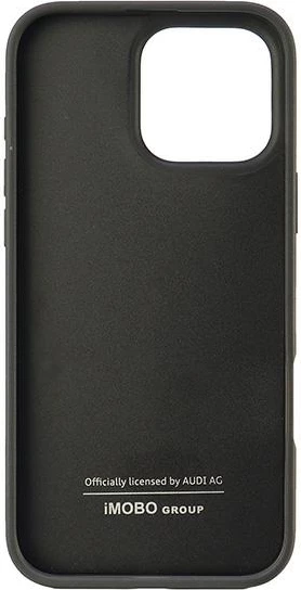 Ovitek za iPhone 16 Pro Max 6,9", iz sintetičnega usnja, črn, trdo ohišje, Audi