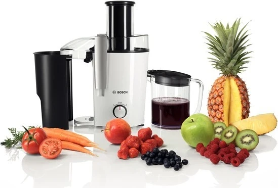 Centrifugalni sokovnik za sadje in zelenjavo Bosch MES25A0, 700 W, belo/črn