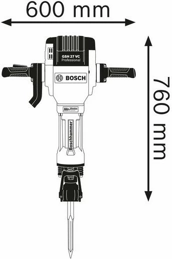 Demolirni kladivo Bosch 0 611 30A 000, 62 J, 1000 ud/min, 2000 W, 29,5 kg