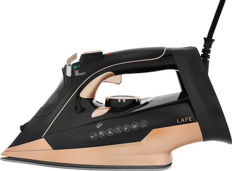 Parni likalnik 3000 W s keramično ploščo, črno-zlato Lafe VaporMax